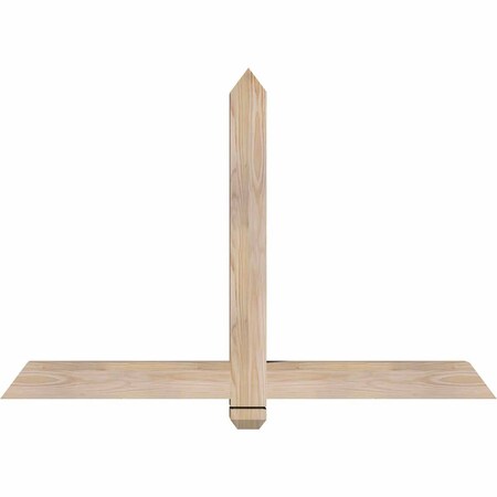 Ekena Millwork Eugene Smooth Timber Gable Bracket, Douglas Fir, 48"W x 32"H x 3 1/2"D x 3 1/2"F, 16/12 Pitch GBW048X32X0404EUG00SDF